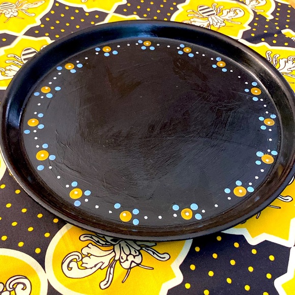 Vintage ⭐️ wooden/coated custom hand painted tray 11” - Picture 3 of 6